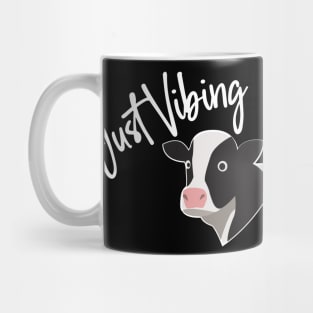 Just Vibing Cow Mug